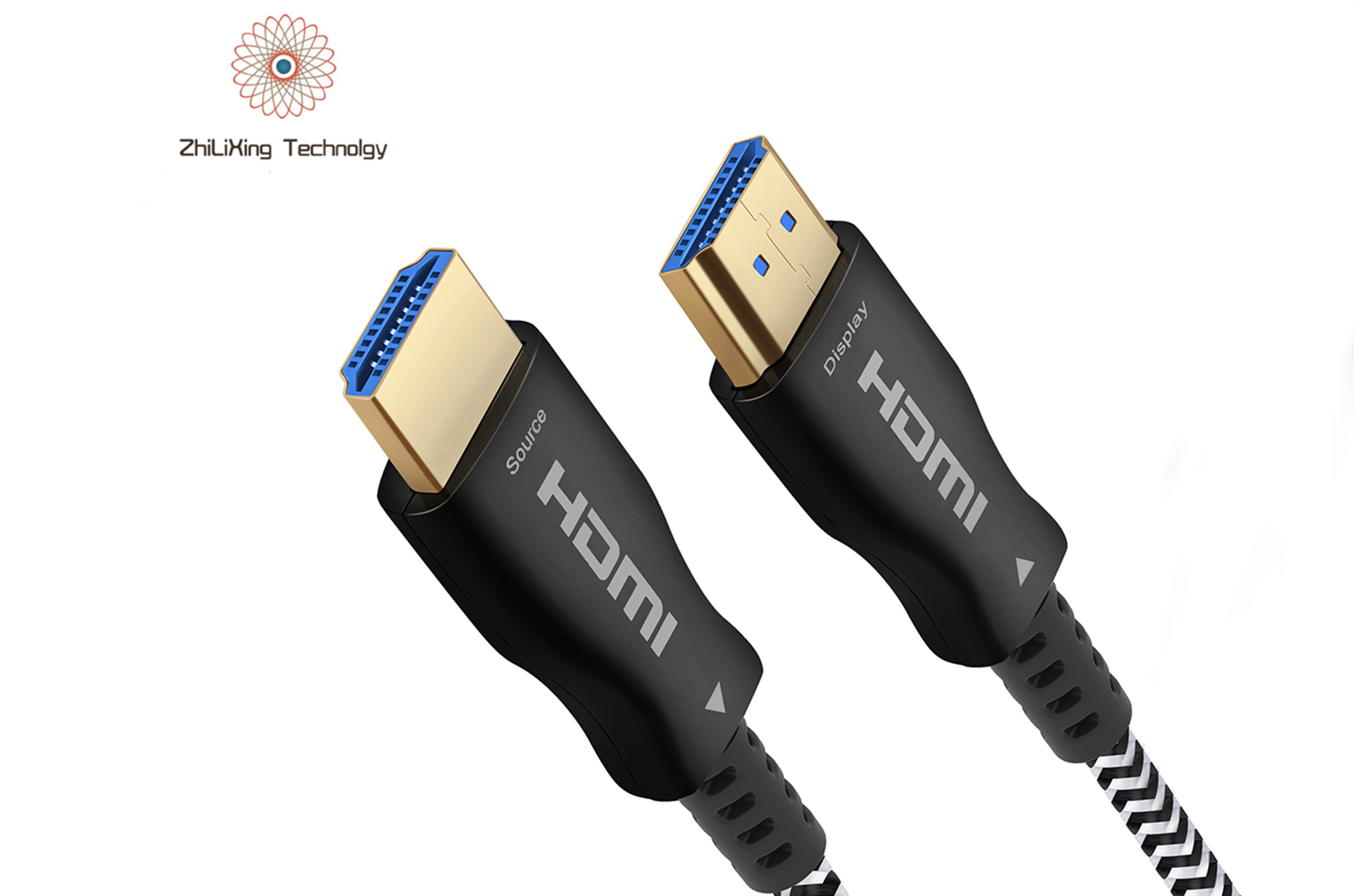 Popular optical fiber HDMI 2.1 cable Optical fiber HDMI cable Silver optical fiber cable