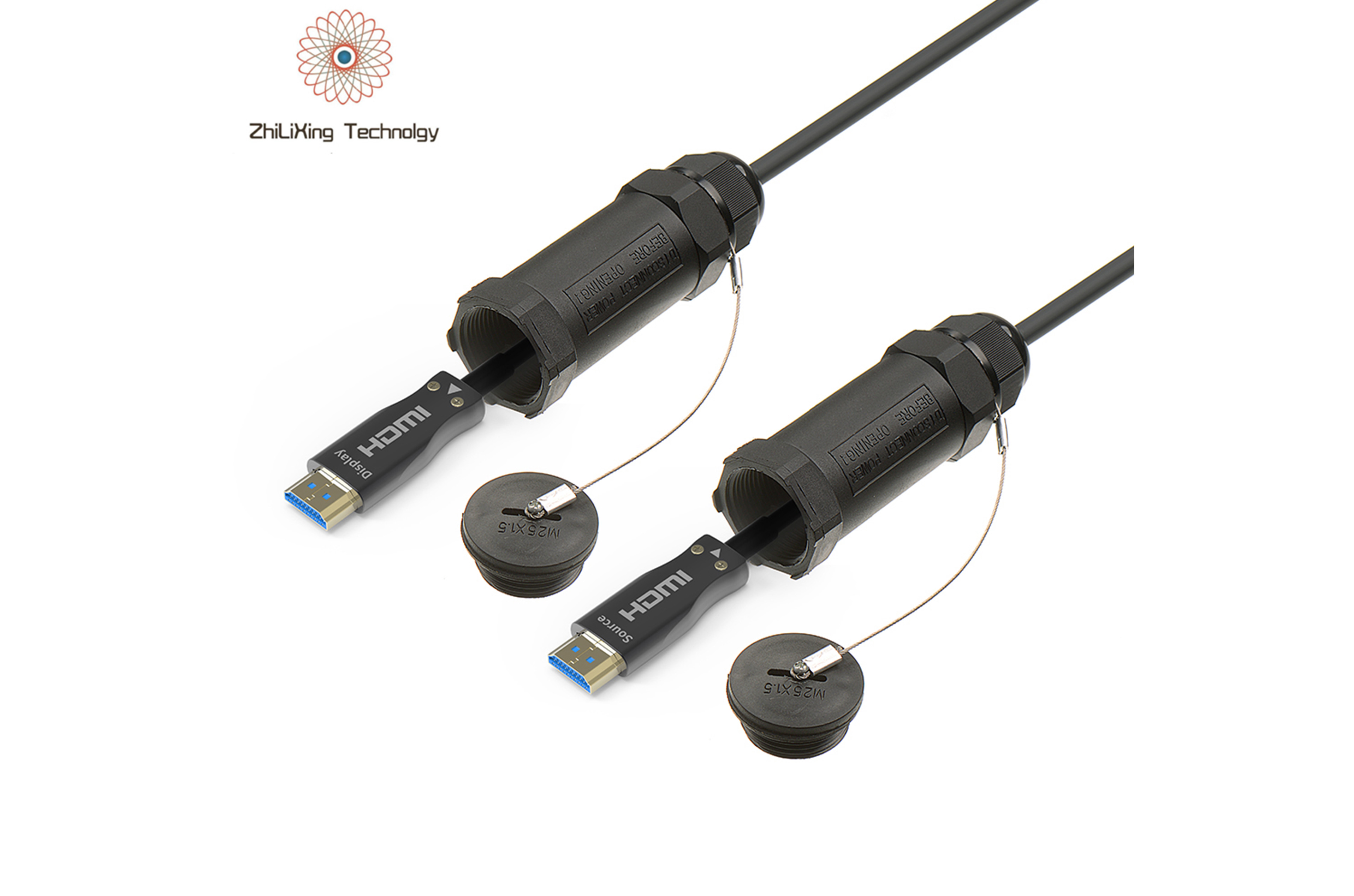 HDMI cable 2.0 4K active fiber optic aoc male to male high speed hd 304 stainless steel armoured HDMI cable 50m 100m